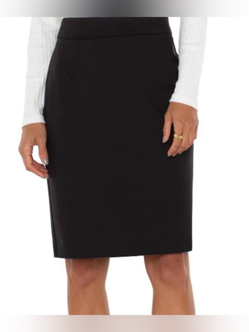 Liverpool Bia Black high waisted Textured Pencil Skirt size 14P